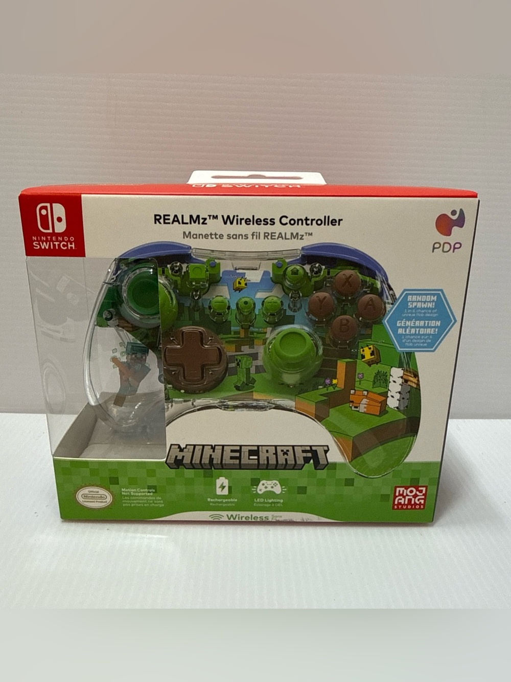 PDP REALMz Wireless Controller Nintendo Switch Minecraft Forest Grove NEW SEALED